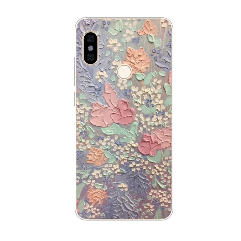 Чехол для Xiaomi redmi S2 силиконовый чехол с цветочным рисунком мягкая задняя крышка