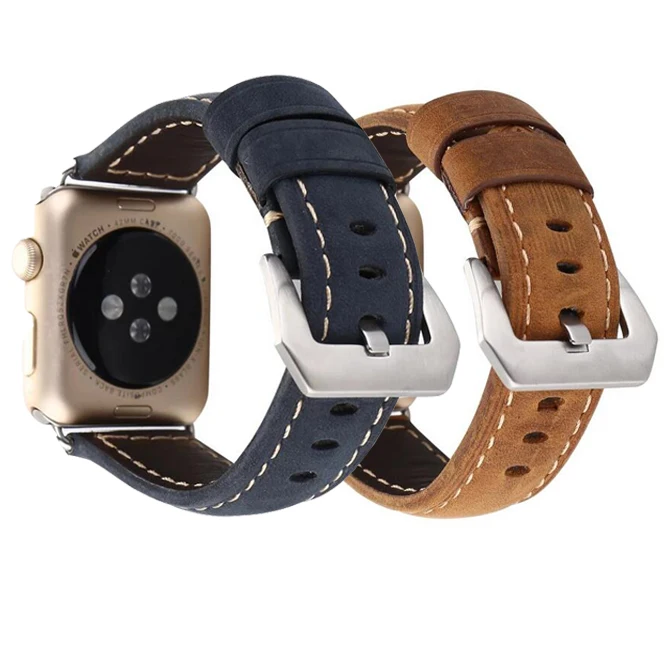 Роскошные пояса из натуральной кожи петля для Apple Watch группа ММ мужчин Спорт 38 мм 42