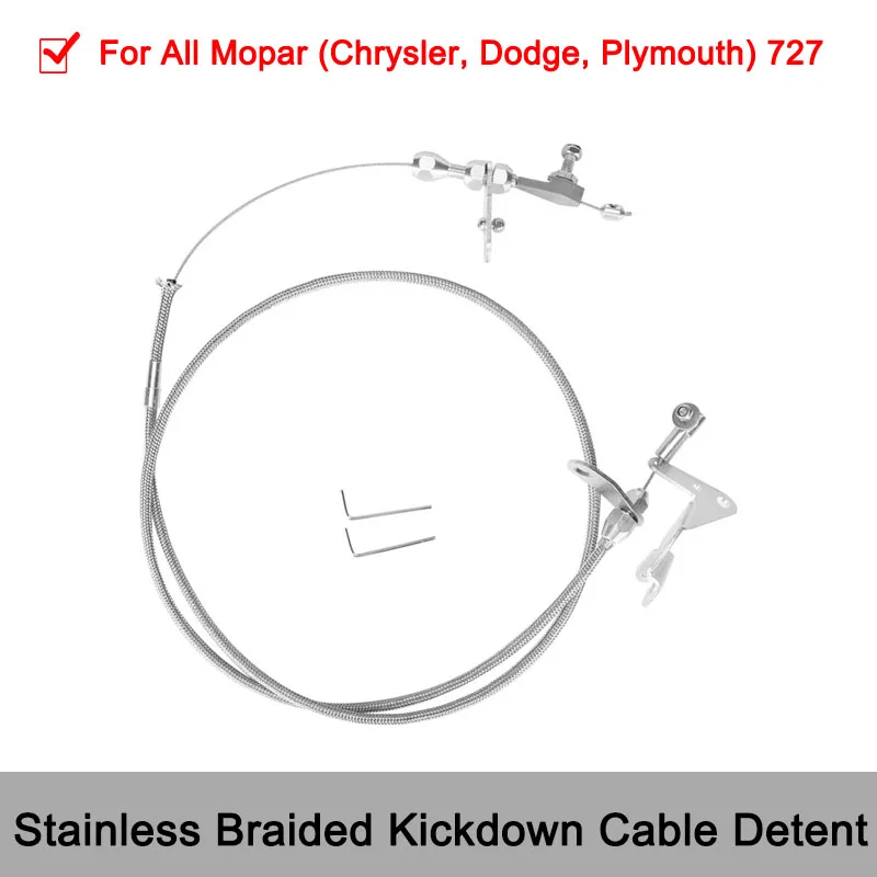 

Stainless Braided Kickdown Cable Detent Mopar Transmission Trans for Chrysler 727