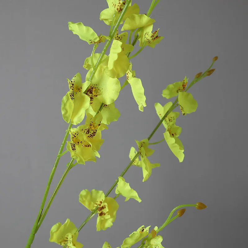 Искусственные цветы орхидеи, 5 веток, высокое качество, шелк, Oncidium Hybridum, танцующая кукла, Орхидея для дома, свадьбы, сада, Декор, A1050