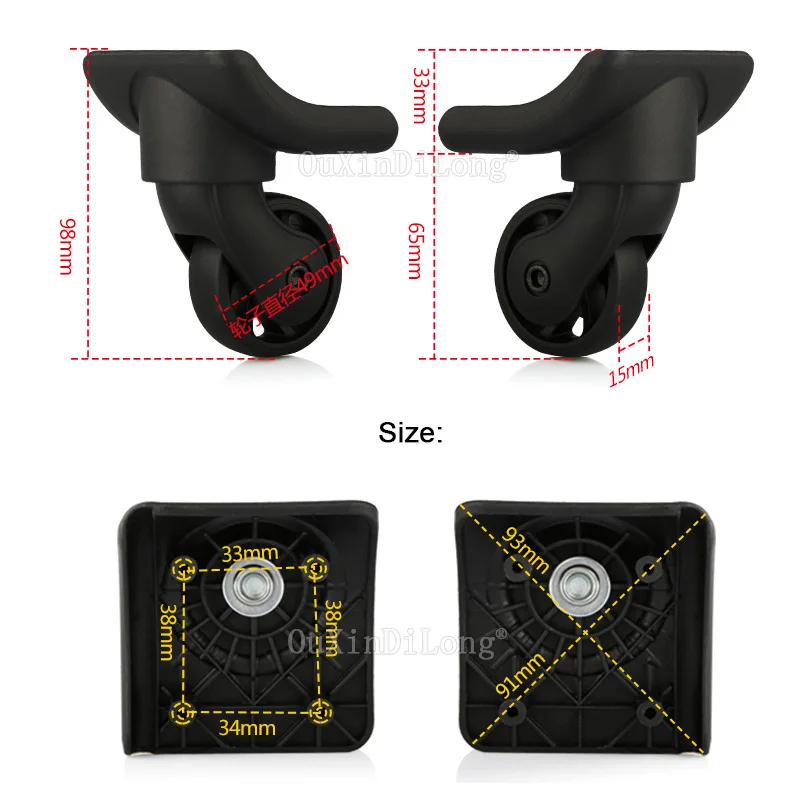 1 пара сменных багажных колес высокое качество пластиковый чемодан запасные