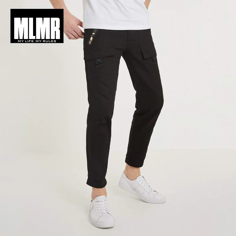 MLMR мужские брюки-карго из 100% хлопка повседневные облегающие брюки 2019 новая