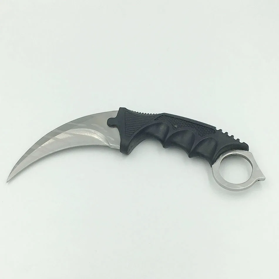 white blade CS GO коготь счетчика удара Karambit нож заточить шеи нож с оболочкой золотой зуб тигра настоящая игра нож кемпинг - Цвет: white blade