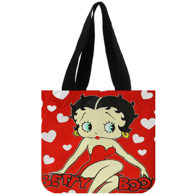 Сумка-тоут из хлопка и холста на заказ Betty Boop Shopping Складная многоразовая сумка с собственным логотипом оптом - Цвет: 47