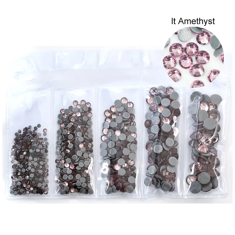 lt-Amethyst Смешанные размеры стеклянные стразы исправление хрусталя и искусственного алмаза AB железо на стразы Flatback исправление стразы для одежды B3700 - Цвет: lt-Amethyst