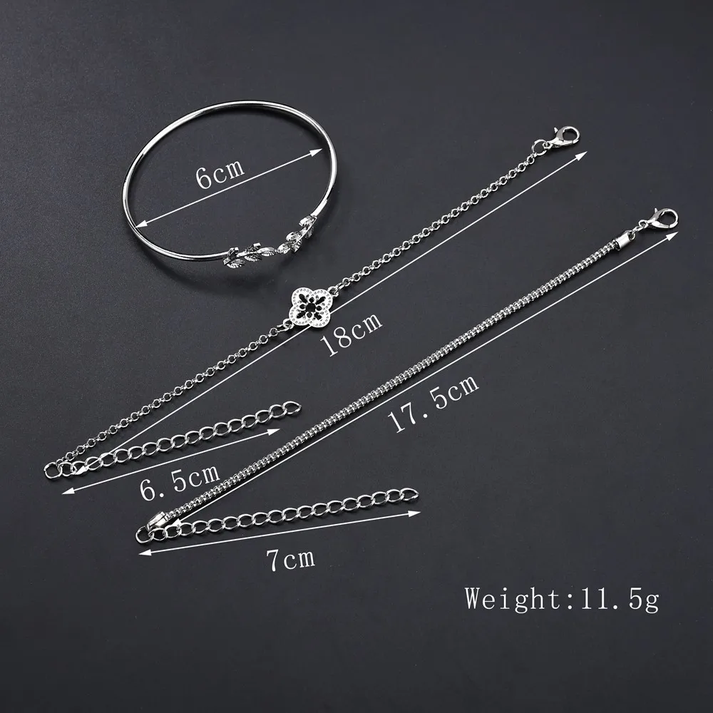 MissCyCy Винтажный браслет с шармами из золотистых листьев и цветов для женщин 3 шт/набор браслетов и браслетов-обручей аксессуары для вечеринок