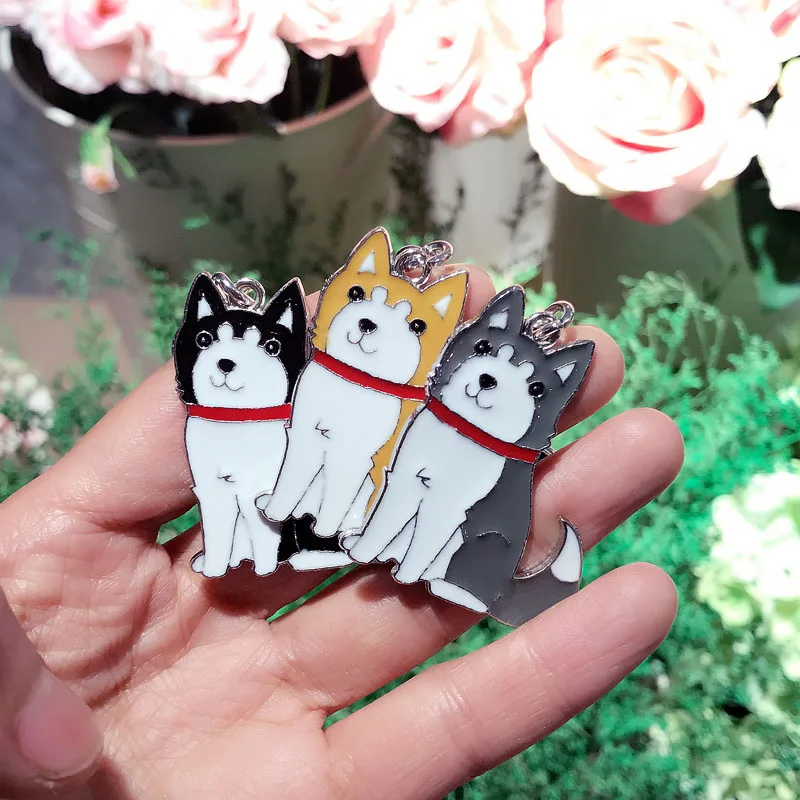 Брелок Alaskan Malamute Husky брелок с металлическим кольцом для щенков рождественский