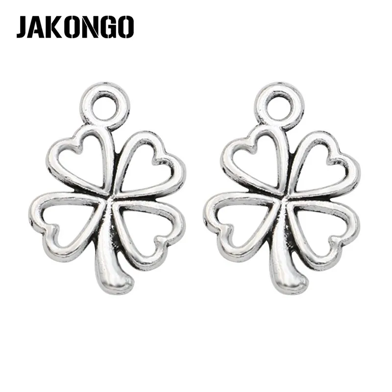 

20Pcs Clover Charms Antique Silver Plated Pendants for Jewelry Making Bracelet DIY Handmade Craft 16x12mm