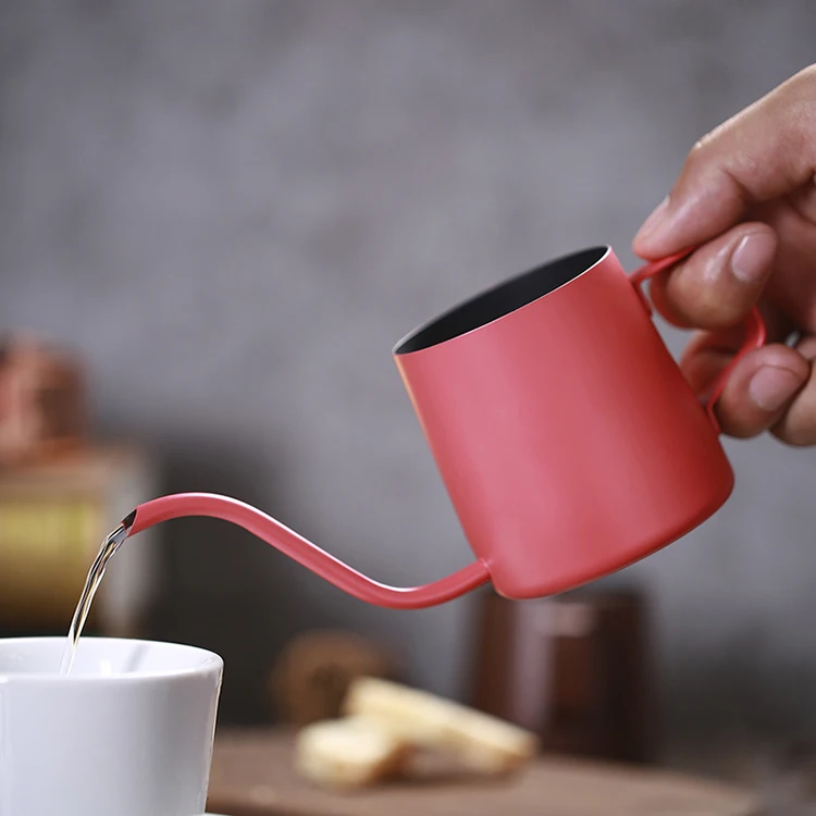 Маленький кофейник из нержавеющей стали Moka, чайник с длинным капельным типом, кувшин для вспенивания молока, мини чайник, кофейник для эспрессо, 250 мл, 350 мл