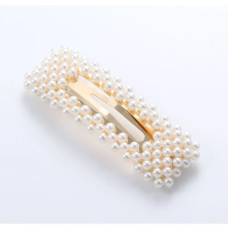 Fashion handmade Gold Color 1PC Pearl Imitation Hair Clip Snap Barrette Stick Hairpin Styling Accessories For Women Girls | Украшения и