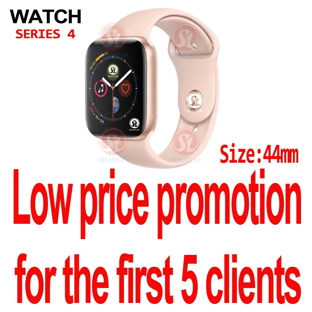 Rose Gold-Only 5 pcs Смарт-часы серии 4 1:1 чехол для смарт-часов для Apple Watch iOS iphone Android телефон с ЭКГ-шагомер 44 мм Bluetooth - Цвет: Rose Gold-Only 5 pcs