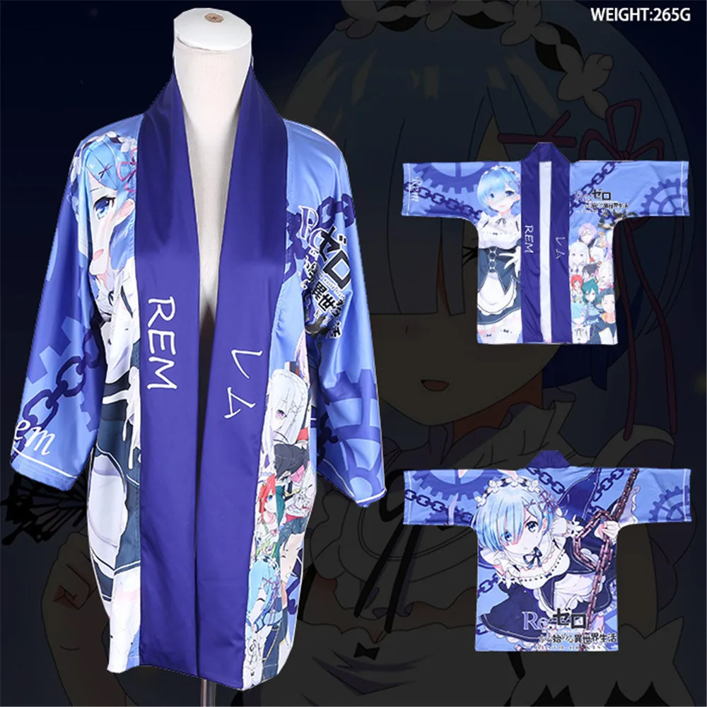 Японские модные повседневные кимоно Yukata Re: жизнь в другом мире от zero Rem Ram плащ для