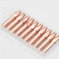 10pcslot welding torch contact tip nozzle m6 0 81 01 21 41 6 length 45mm copper wire feeder mig mag for panasonic co2 gas
