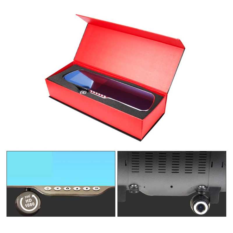 Cemicen 5,0 дюймов Android 4,4 gps ips экран FHD 1080P Автомобильный видеорегистратор зеркало заднего вида видео рекордер двойная камера