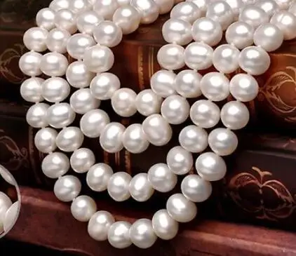 

Jewelry classi round 8-9mm south sea white pearl necklace 48inch