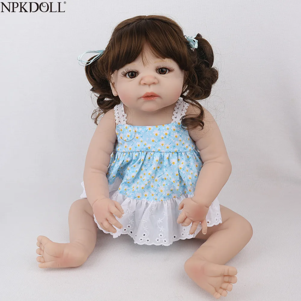 NPKDOLL 22 дюйма 55 см полностью силиконовые куклы для новорожденных реалистичные Bebe