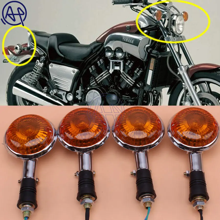 4 шт. хромированный чехол Mototcycle желтая линза подсветка 12 В поворотные сигнальные