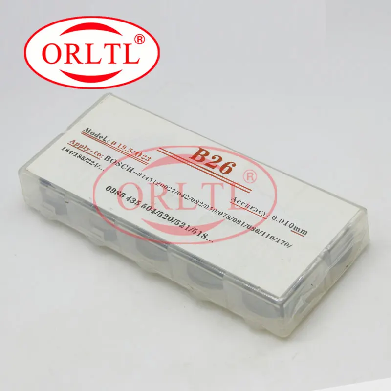 

ORLTL 50PCS B26 Shims Injector Gaskets Kit Size:1.56--1.60mm Nozzle Needle Valve Lift Adjusting Washers Diesel Injector Gasket