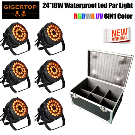 

TIPTOP 4IN1/6IN1 Road Case Pack 24x18W 6 Color Waterproof Stage Led Par Cans IP65 Outdoor Using 100% P64 LED Flood Light CE ROHS