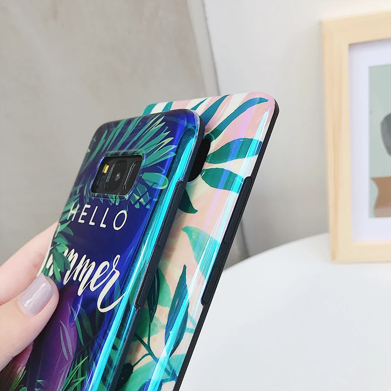 Мягкий чехол YHBBCASES в стиле ретро с листьями растений для Samsung Galaxy S8 S9 S10 Plus Note 10 8 9