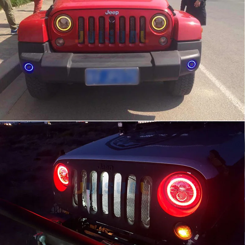 Для Jeep Wrangler Defender светодиодные фары постоянного тока 12 В 24 Внешние 7 дюймов круглый