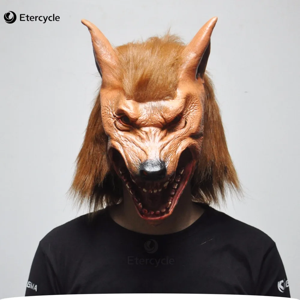 Страшно оборотень Волчья Голова Маски для век Хэллоуин Латекс Маска