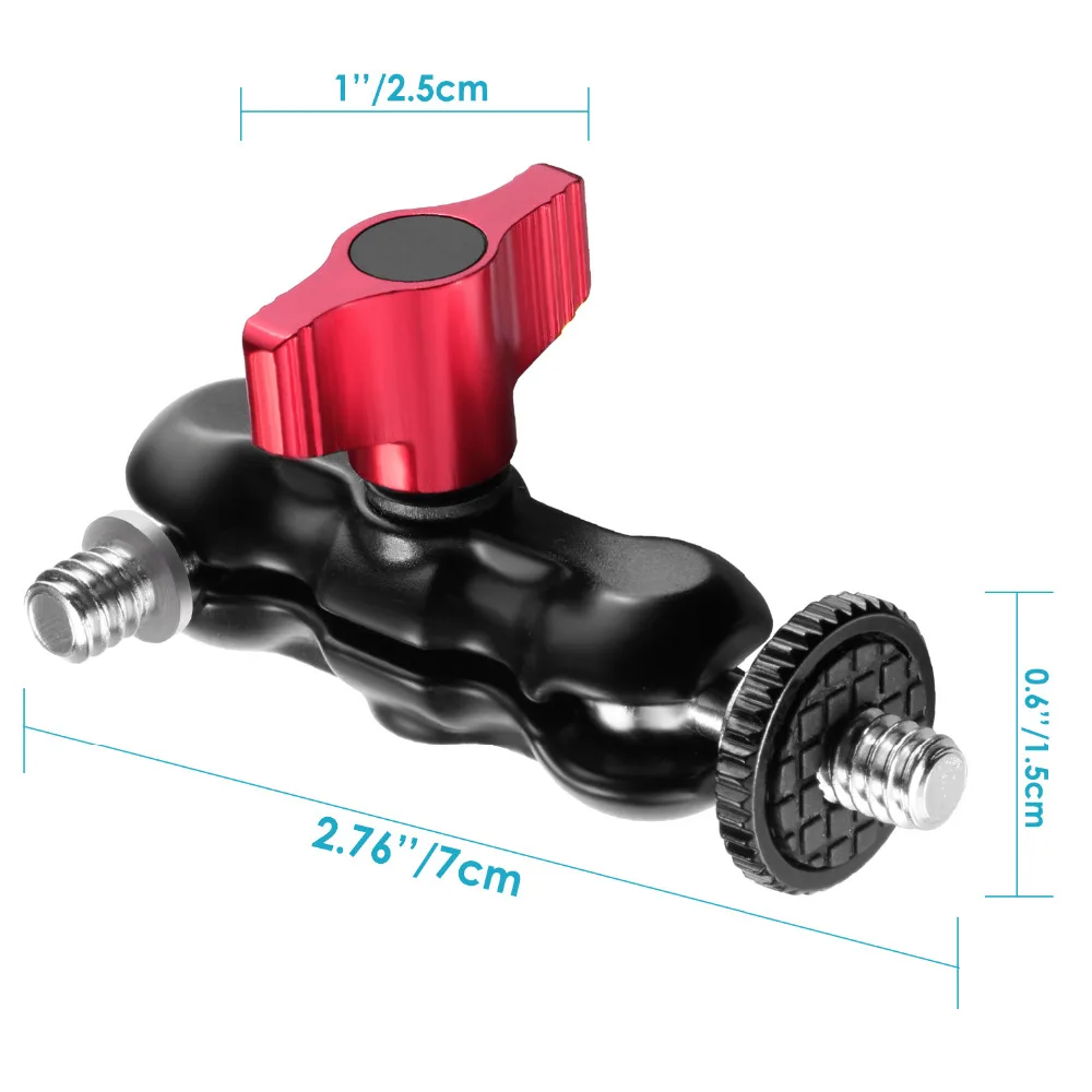 Neewer мини многофункциональный двойной шаровой головкой с креплением для обуви 1/4