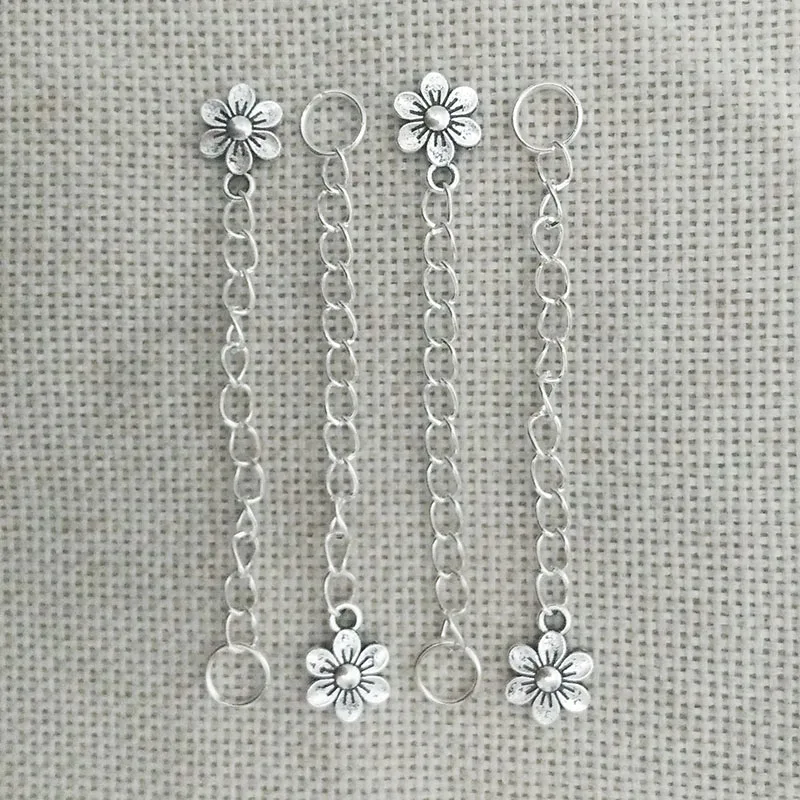 Цепочка с бирками на концы ожерелья удлиненные цепочки хвосты подвеска цветком