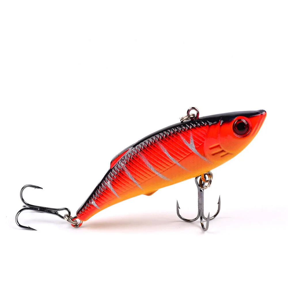 

5Pcs Rattlin Vib Fishing Lure Hard Bait 7.5cm 10g Artificial Lures 6# Hooks Vibration Woofer