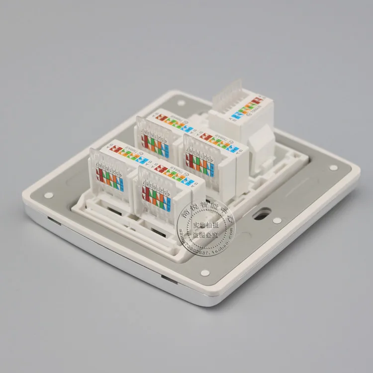 5 портов RJ45 Cat5e сеть Ethernet LAN цветная розетка цвета шампанского панель лицевой
