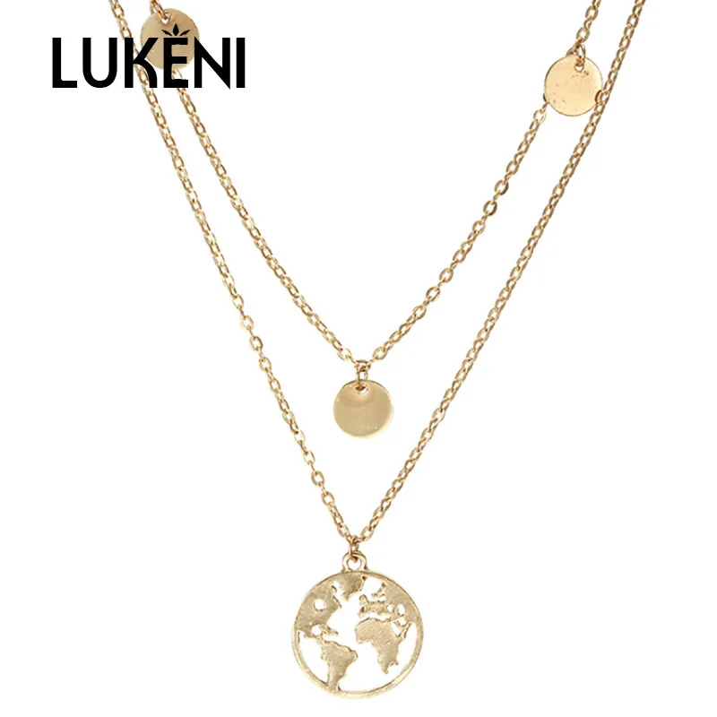 LUKENI Ретро цепочка для монет женщин модная многослойная Подвеска длинное