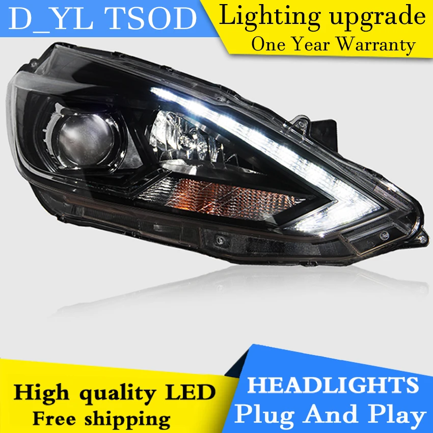 Автомобиль Стайлинг для Nissan Sylphy фары 2016 светодиодные GIT фара ангел глаза led drl H7 hid