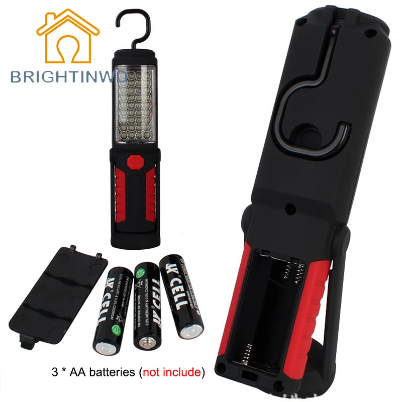 Super Bright Portable Flashlight Torch Work Light 36+5 LED Flexible Hand Torch Powerful Magnetic Inspection Lamp BRIGHTINWD