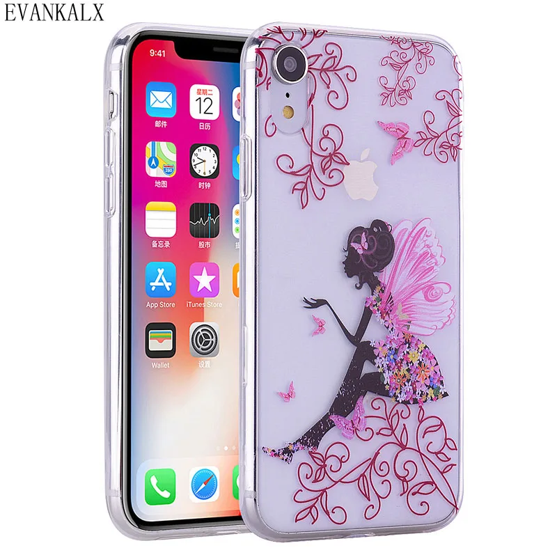 Kisstop Бабочка девушка узорчатый прозрачный мягкий Силиконовый ТПУ чехол для