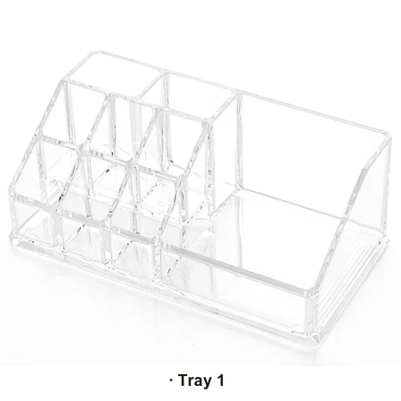 Tray 1 Выбор Забавный Штабелируемый настольный стол прозрачная пластиковая коробка для хранения макияжа Органайзер акриловый косметический Органайзер с ящиком - Цвет: Tray 1
