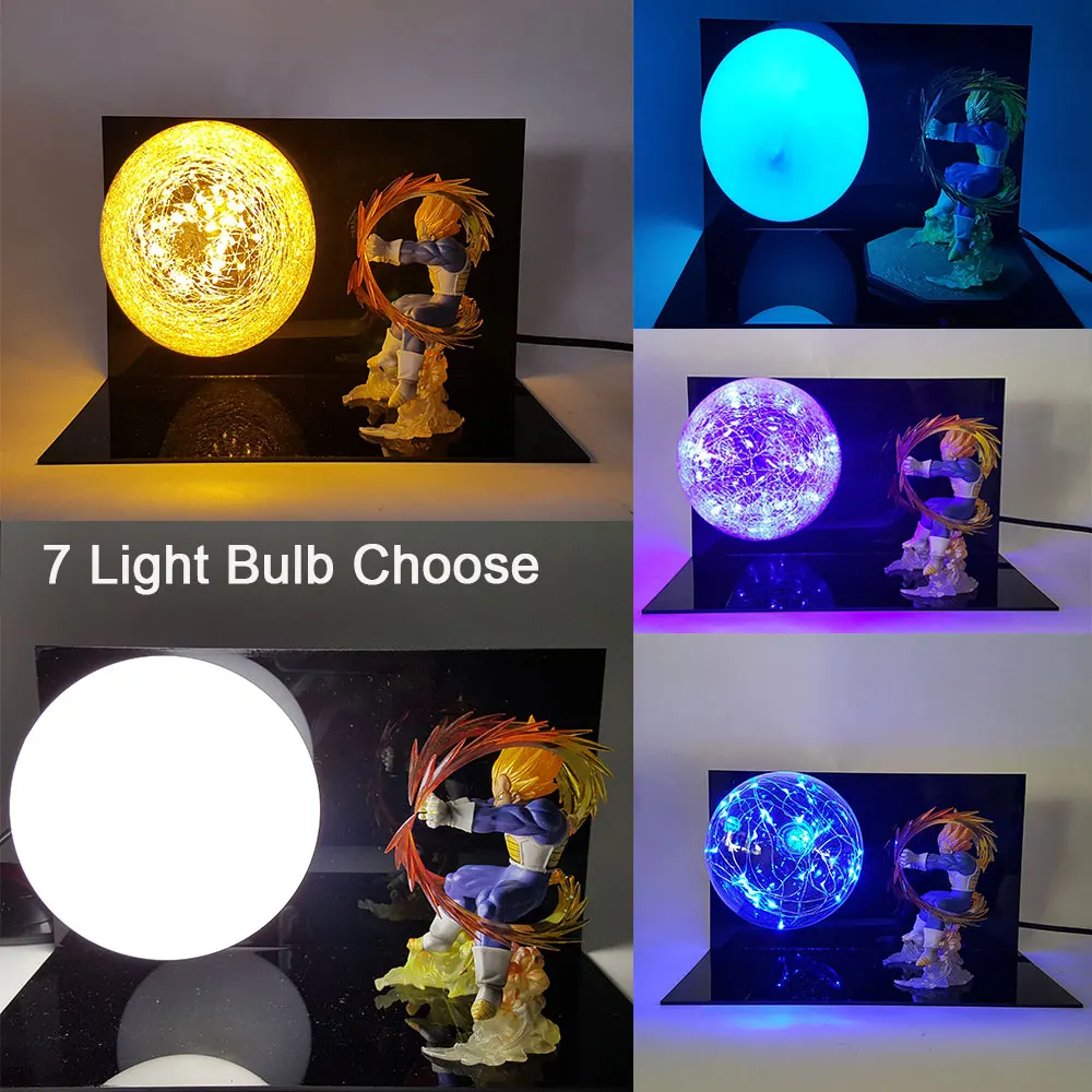 Dragon Ball Z фигурка Вегета Kamehameha DIY Светодиодная лампа светильник аниме дисплей 7