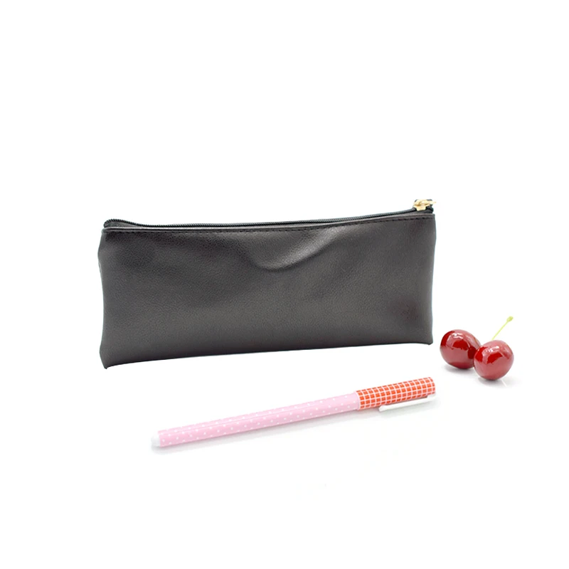 

1 Pcs Black Business Pencil Case - PU Leather Pencil Bag Simple Style Handbag Stationery Pen Case Office School Supplies