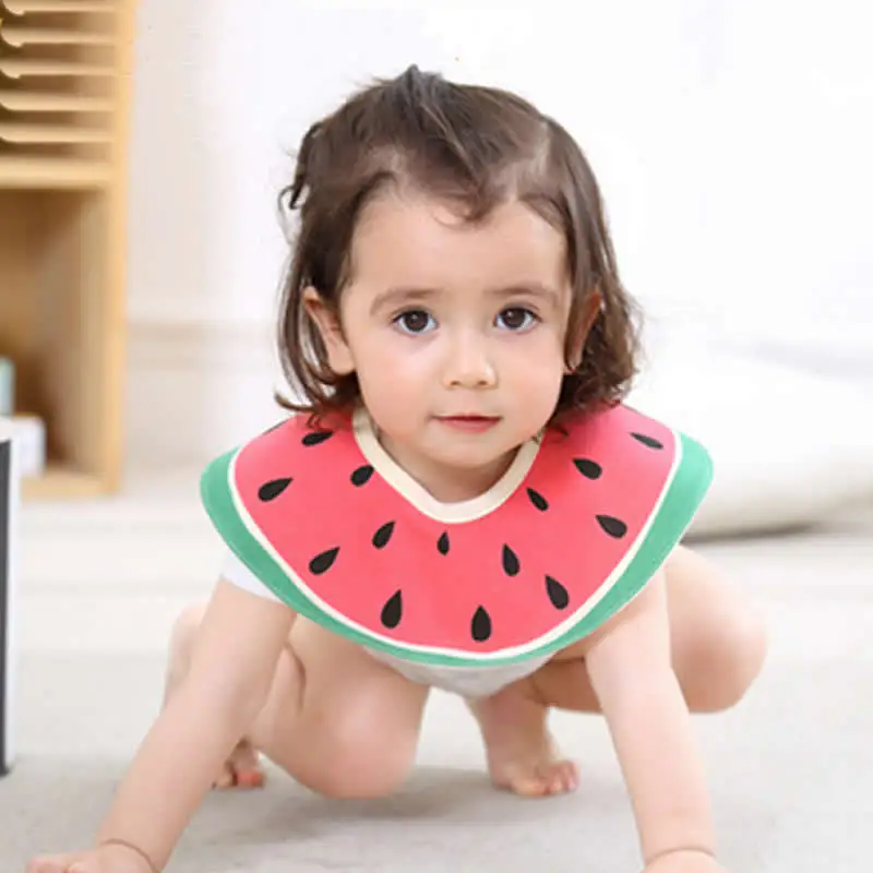 New Pattern Fruit Series Round Baby Bibs Cotton Waterproof Newborn Burp Cloths Girls Boys 0-3years Bib toddler burp cloth | Детская