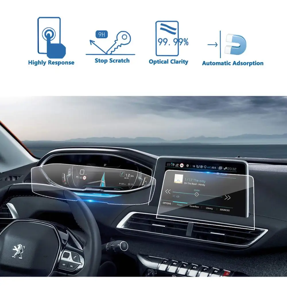 Экран для навигатора и приборной панели экран 3008 GT/5008 GT i Cockpit 8 дюймов 2017 2018