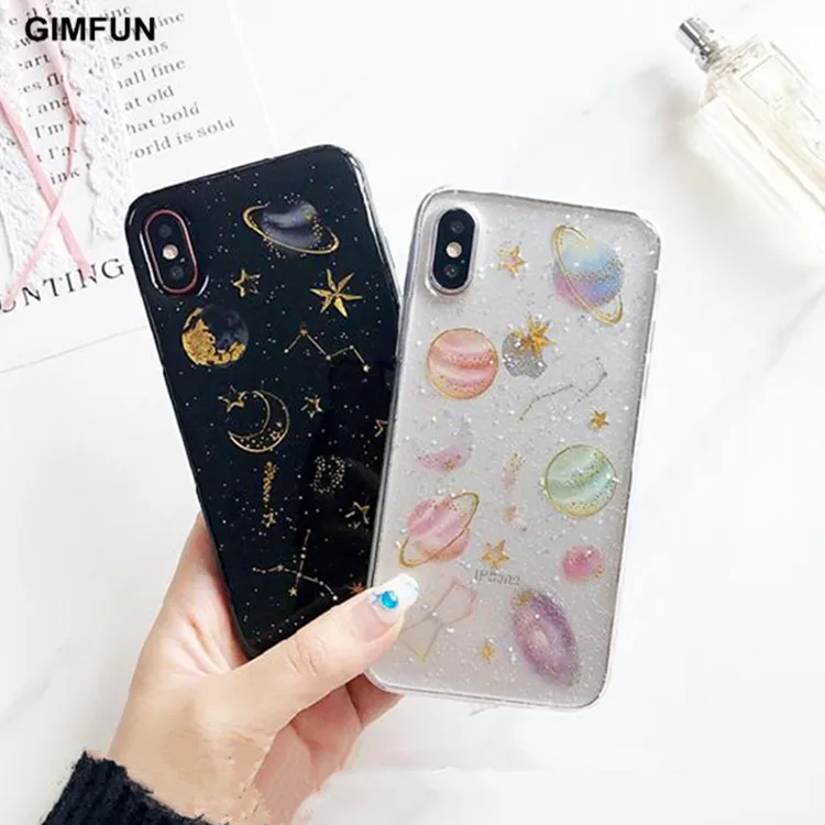 Прозрачный черный блестящий чехол GIMFUN для Iphone X 7 7plus 6 6s Plus 8 p мягкий прозрачный из