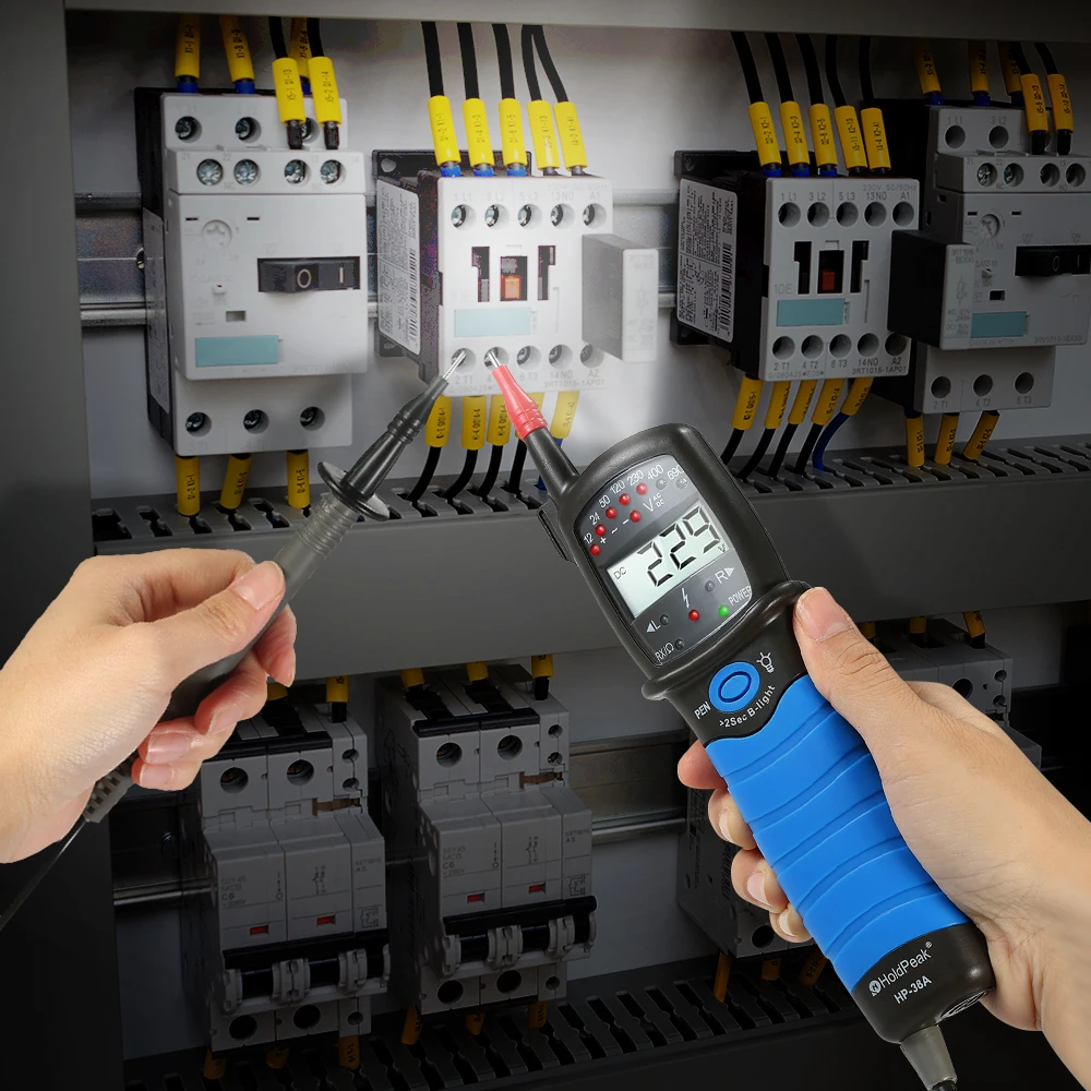 

HoldPeak Non-contact Auto-range LCD AC/DC Voltage Tester Detector Continuity Test Phase Rotation Test