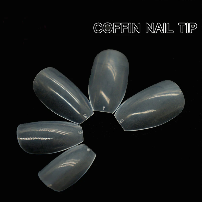 500 шт./упак. новая форма гроба накладные ногти натуральные/прозрачные