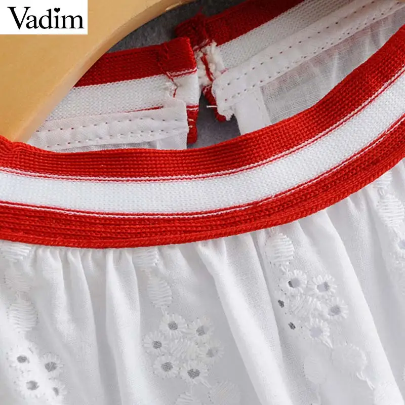 Женское элегантное платье vadim открытая блуза на бретелях с вышивкой милые