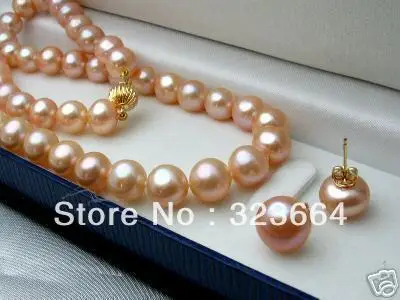 Горячая распродажа! Комплект из колье и серёг 9 10 мм|set jewelry|earrings setpink pearls |