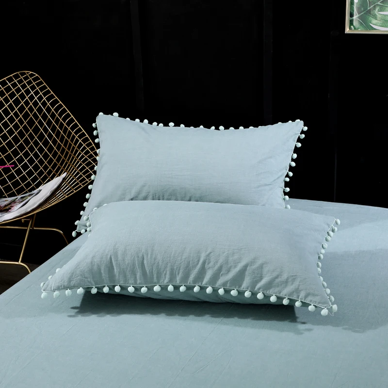 2 шт. однотонная хлопковая наволочка для дома отеля постельные принадлежности