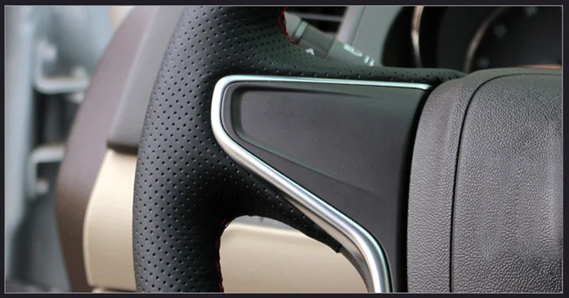 Черный чехол на руль из натуральной кожи ручной работы для Buick Excelle XT Encore Excelle Regal, чехлы на руль