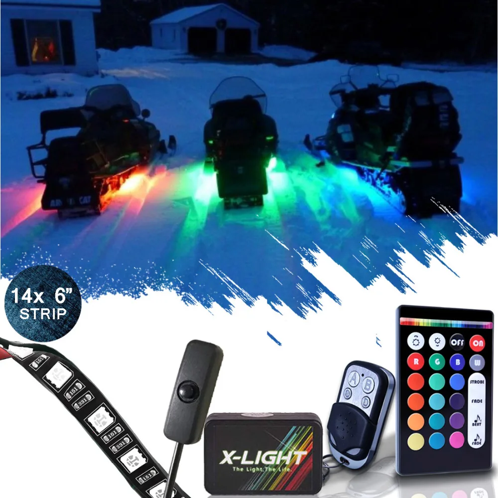 

X-LIGHT14pcs Snowmobile LED Body Glow Neon Wireless Lights Kit with Swtich Power relay+ Music Active + Brake Mode + 18 Color
