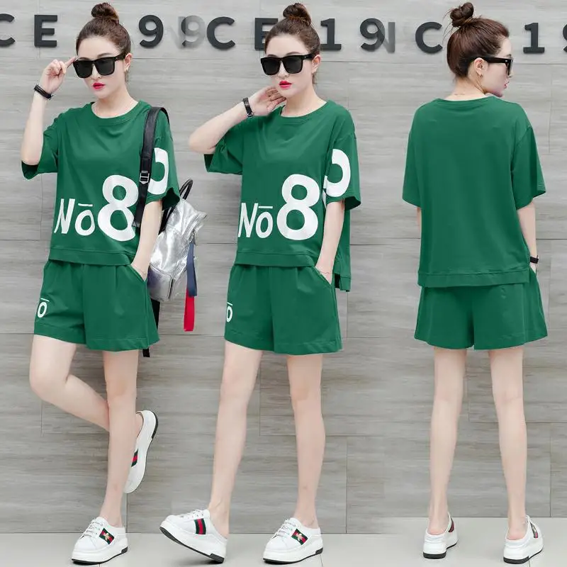 

YICIYA green tracksuits for women top and mini pant suits 2 piece sets 2020 outfits tracksuit sportswear big co-ord set summer