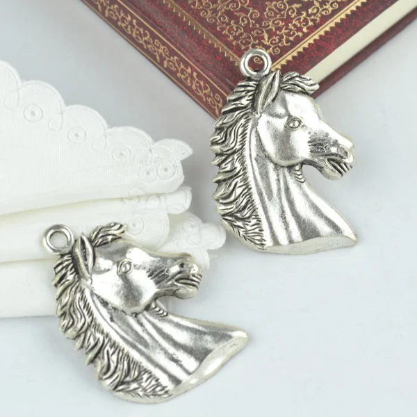3 шт. подвески из цинкового сплава в виде головы лошади винтажные тибетские
