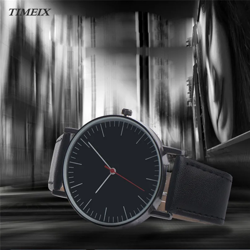 Мужские часы с кожаным ремешком кварцевые аналоговые деловые подарок новинка